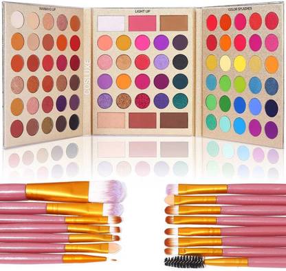 Cosluxe UCANBE Pretty All Set Pro Eyeshadow Palette + 20 Pcs Makeup Brush Set 81.4 g