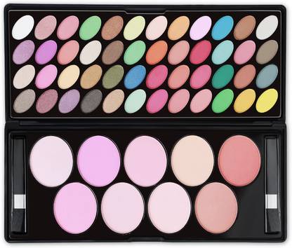 BLUSHIS 48 Colors Shimmery Miss Eye Shadow EyeShadow Palette with 9 Beauty Blushers 36 g