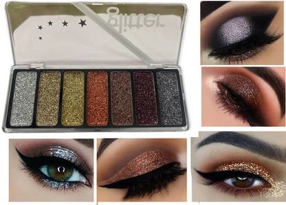 ADJD Shimmer Glitter Eyeshadow Palette Set 7 Color Eye Shadow Makeup Kit 22.52 ml