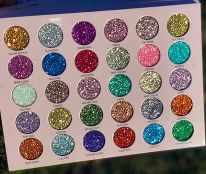 Facejewel 30 Color Shiny Eyeshadow Palette, Sequin Glitter Texture, Long Lasting Sparkling 30 g