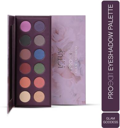 LOTUS MAKE - UP Proedit Eye Primer Infused Pigmented EyeShadow Palette Glam Goddess|12 Shades 16.8 g