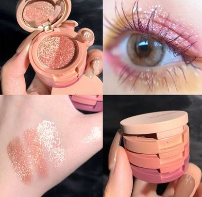 manasona 3 in 1 Blusher Highlighter Eyeshadow Palette Kit Highlighter 4.8 ml