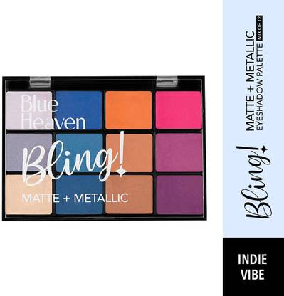 BLUE HEAVEN Bling Eyeshadow Palette 12 in 1 - ( Indie Vibe ) 22 g