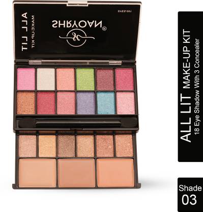 Shryoan All Lit Make-up Kit With 18 Eyeshadow & 3 Conceler | Highly Pigmented 20 g