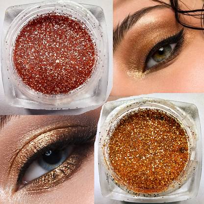 vizo Eyeshadow Cosmetic Glitter Golden & Rosegolden for Women & Girl 3 g
