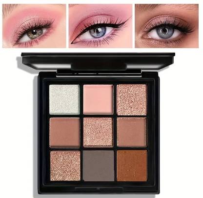 luzimaisa Matte Eyeshadow Palette - 9-18 Rich Brown Shades, Long-Lasting Shimmer Finish 11.5 g