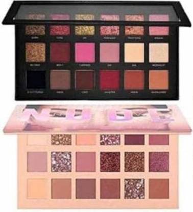 House Of Huda Glittery Shades 18 Colors Rose Gold and Nude Eyeshadow Palette 36 Multishades 200 g