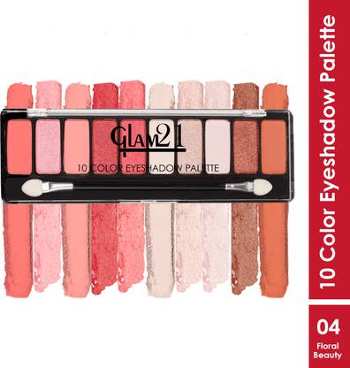 Glam21 Cosmetics 10 Color Eyeshadow Palette - Soft Matte & Creamy Shimmer in Just One Swipe 8.8 g