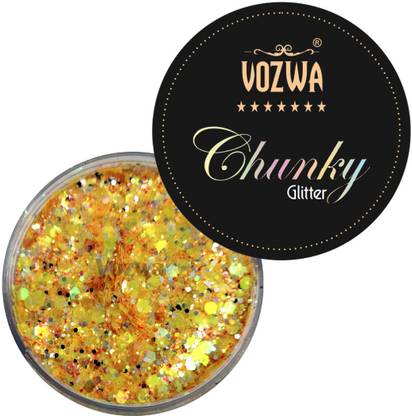 VOZWA Gradient Chunky Eye Makeup Eyeshadow Yellow Glitter Powder 12 g
