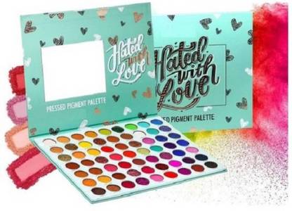 Kamz Hated With Love Pressed Pigment 63 Colors Palette ( Glitter,Shimmer,Matte) 63 g