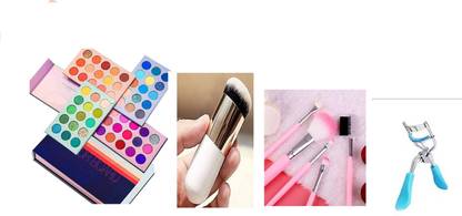 clubbeauty Color board with white foundation brush with 5pc pink brush and curler 1 ml