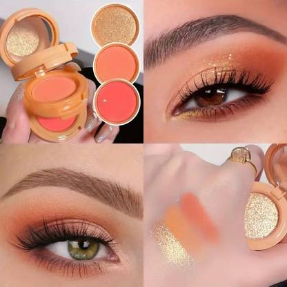 GULGLOW99 3-in-1 Eye Shadow Multi-functional High-gloss Eye Shadow Contouring Palette 4.8 g