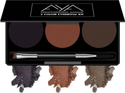 AYA Professional 3 Color Eyebrow Kit (Dark Brown, Black, Light Brown) 10 g