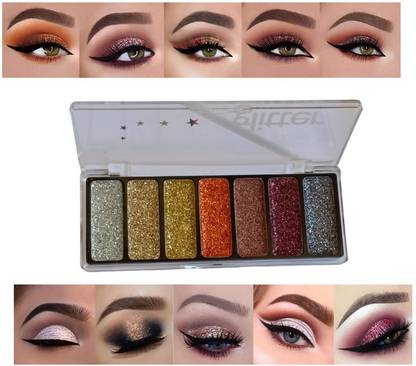 GFSU - GO FOR SOMETHING UNIQUE Shimmer Glitter Eyeshadow Palette Set 7 Color Eye Shadow Makeup Kit