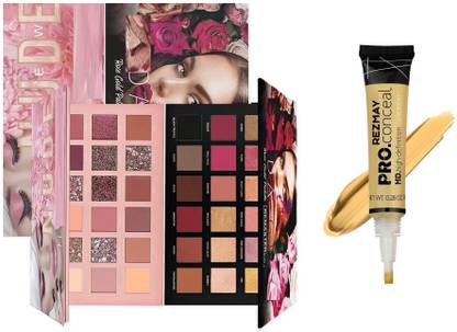 bluset Beauty Promo Pack Rose Gold and Nude Eyeshadow Palette + Yellow Concealer 36 g