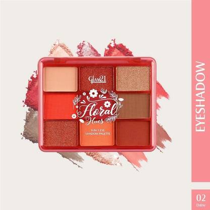 Glam21 Floral Hues 9in1 Eyeshadow Palette | Super-blendable, Smudge-proof 7.2 g