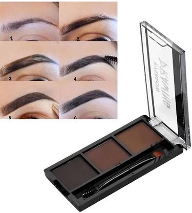 Herrlich Matte 3 Shades Eyebrow Palette | Waterproof Eyebrow Filler with Brush 7.2 g