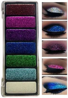 tanvi27 New 7 Amazing Colors Gel Base Glitter Eye Shadow Palette give Shining eyes 11.26 g