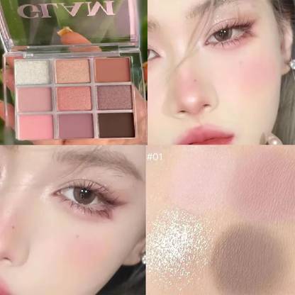 THTC 9 Color eyeshadow palette Shimmery