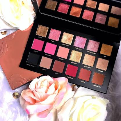 MR.THINDZ NEWShadeBeauty18ColorMatteShimmerRoseGoldGlitterPalette-E 18 g