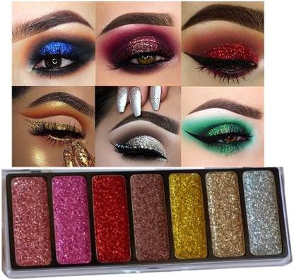 Emijun Eye makeup 7 colour glitter Eyeshadow palette highly pigmented shades 11.26 g