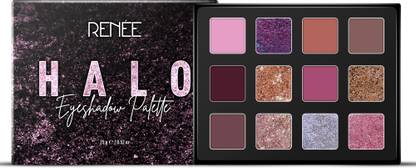 Renee HALO Eyeshadow Palette, 12 Blendable Shades, Matte, Shimmer & Pearly Finish 15 g