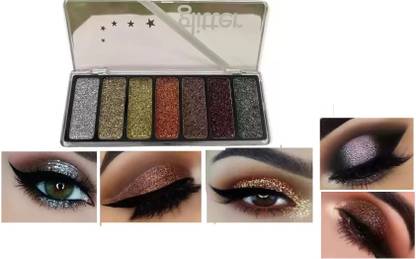 HUZURLU Shimmer Glitter Eyeshadow Palette Set 7 Color Eye Shadow Makeup Kit (MULTI) 22.52 ml