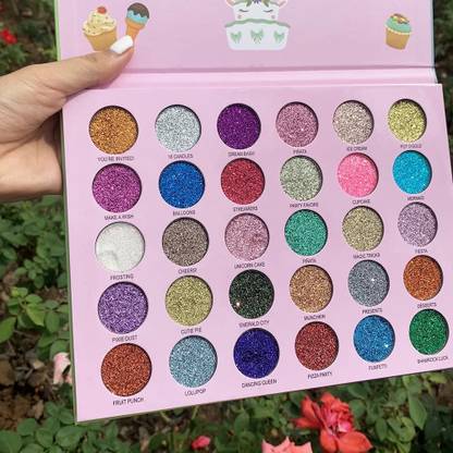 Facejewel 30 Color Sequins Eye Shadow Palette Party Make Up,Waterproof Eye Shadow 30 g