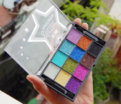 s.f.r color gel based hd glitter eyeshadow palette + shiny glitter eyeshadow palette 12 g