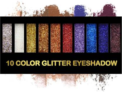 Cosluxe Glitter Eyeshadow Palette ,10 Colors Sparkle Shimmer Eye Shadow Palette (01) 13 g
