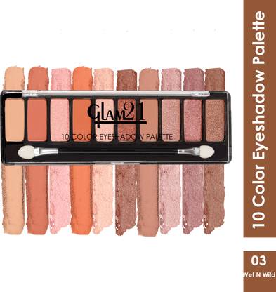 Glam21 Cosmetics 10 Color Eyeshadow Palette - Soft Matte & Creamy Shimmer in Just One Swipe 8.8 g
