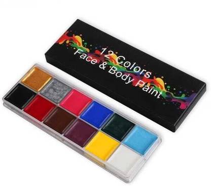 Cosluxe Face Paint Makeup Palette Professional 12 Colors Body Paint Non Toxic Palette 90 g