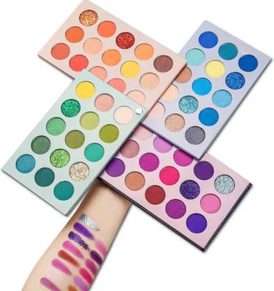 HSQ 4 Page Eye Shadow Combo – Green, Blue, Coral & Purple 40 g