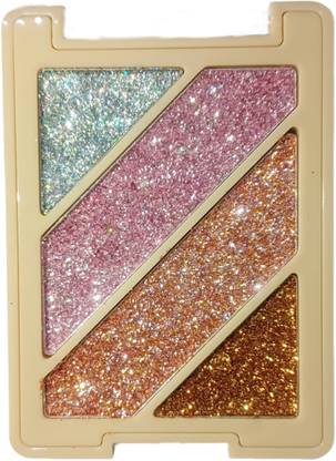WECHARMERZ Glitter Eyeshadow Palette for Eye Makeup Blendable Silver Rose Pink Bronze Gold 6 g