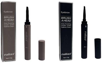 maliao Eyebrow Brush Head Sculpting Double Black and Brown 3.6 g