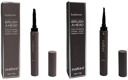 maliao Eyebrow Brush Head Sculpting Double Brown and Drack Brown 3.6 g