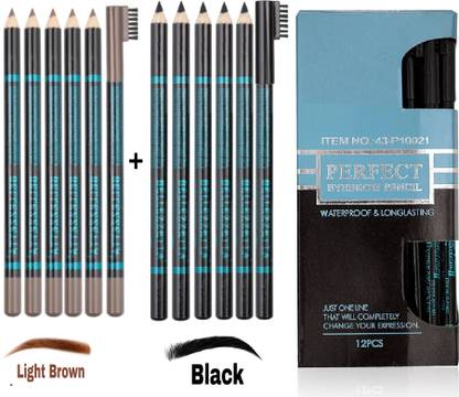 WECHARMERZ Professional Long Lasting Eyebrow Enhancers Pencil Pack Of 12 15.6 g