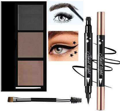 Thristygirl 3 Shades Eyebrow Drawing Enhancer Palette With Stamp Star Eye 7.2 g