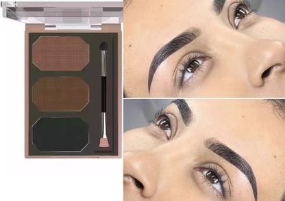 AFARAXIA 3 Color Eyebrow Powder Cake Palette With 1 Brush 7.2 g 7.2 g