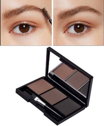 Herrlich Long lasting 3 In 1 Black and Brown Eyebrow Powder Palette 7.2 g