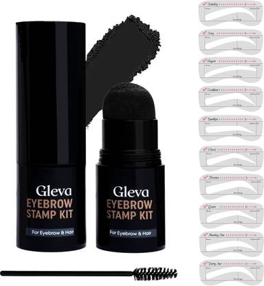 Gleva Eyebrow Stamp & Eyebrow Stencil Kit - Vegan Eyebrow Stamp Powder 2 g