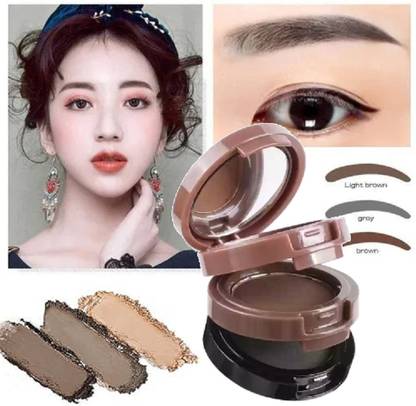 Sheny Comfortable 3 In 1 Black and Brown Eyebrow Powder Palette 4 g