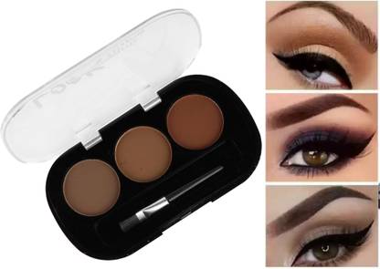 EVERERIN 3 Color Eyebrow Powder Cake Palette With 1 Brush 5 g