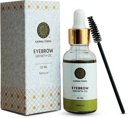KARMA TERRA Organic Eyebrow Growth & Thickness Oil With 100% Pure Cold Pressed Coconut Oil, Castor Oil, Pure Essential Oil - 30 ml Bottle 30 ml