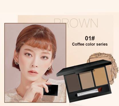 Wiffy 3 in 1 Eyebrow Kit Brown, Dark brown, Black Eyebrow Powder 10 g