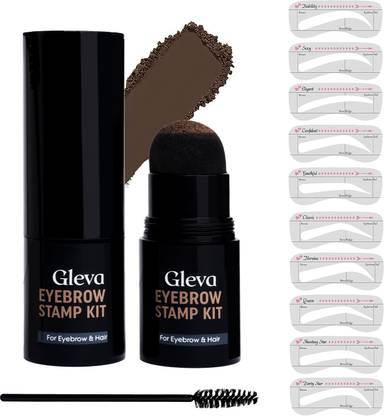 Gleva Eyebrow Stamp & Eyebrow Stencil Kit - Vegan Eyebrow Stamp Powder 2 g