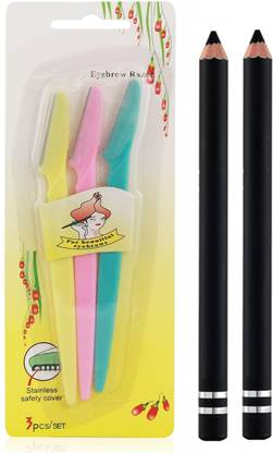 N.Y.N Beauty 3 Pcs Eyebrow Razor With 2 Pcs Waterproof Eyebrow Pencil 50 g