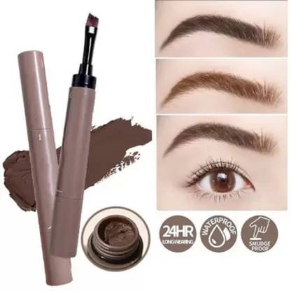 HUZURLU 2in1 Eyebrow Shaping Gel and Eyebrow Brush (GREY BROWN) 1.8 g