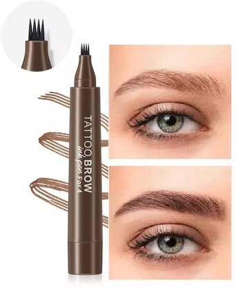 MYEONG 4 Micro Fork Eyebrow Pen Applicator Creates Flawless Brown Looking Brows 2.5 g