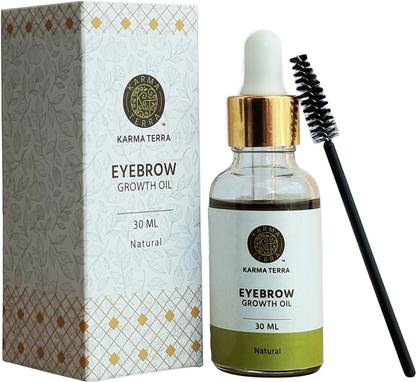 KARMA TERRA Organic Eyebrow Growth & Thickness Oil With 100% Pure Cold Pressed Coconut Oil , Castor Oil, Pure Essential Oil - 30 ml Bottle 30 ml